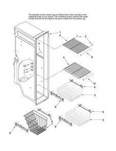 Freezer Liner Parts Diagram and Parts List for JS2628HEKB13  Jenn-Air Refrigerator