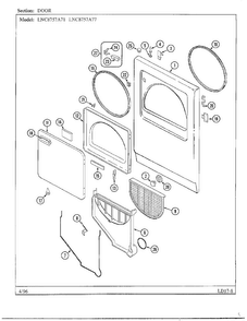 Door Diagram and Parts List for LNC-8757A71  Maytag Dryer