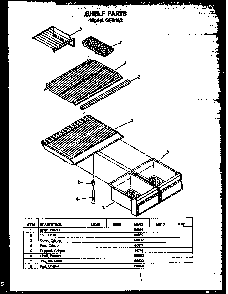 Shelf Parts Diagram and Parts List for GFS162 MN10 Caloric Refrigerator