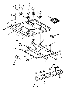 Top Burner Assy Diagram and Parts List for RLS363U-P1142709NL  Caloric Range