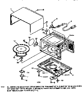 Cabinet Diagram and Parts List for 56568200790  Kenmore Microwave