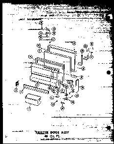 Freezer Door Assy 18 Cu. Ft. Diagram and Parts List for T16W-P60303-53W  Amana Refrigerator