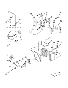 Upper Unit Parts Diagram and Parts List for JF42NXFXDW02  Jenn-Air Refrigerator