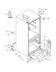 Cabinet Parts Diagram and Parts List for MFB2055YEB02  Maytag Refrigerator