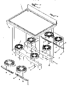 Main Top Diagram and Parts List for ART6110LL P1143449LL Amana Range