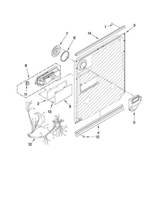 Inner Door Parts Diagram and Parts List for MDB7759AWB2  Maytag Dishwasher