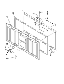 Door Parts Diagram and Parts List for AQC2213TEW04  Amana Freezer