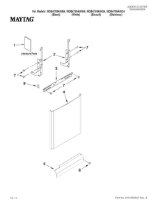 Door And Panel Parts Diagram and Parts List for MDB4709AWB4  Maytag Dishwasher