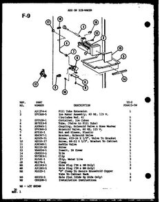 Add On Ice-maker Diagram and Parts List for SL22F-P75400-13W  Amana Refrigerator