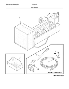 Ice Maker Diagram and Parts List for CRT182IQB4A  Crosley Refrigerator