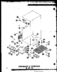 Compressor & Condensor 18 Cu Diagram and Parts List for T16N-C-P60236-42WC  Amana Refrigerator