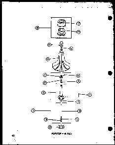 Agitator And Post Diagram and Parts List for TAA400 P77040-2W Amana Washer