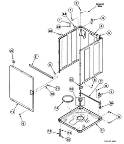 Cabinet Assy Diagram and Parts List for SWT020LN  Speed Queen Washer