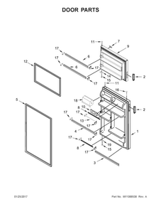 Door Parts Diagram and Parts List for MRT118FFFE01  Maytag Refrigerator