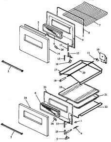 Oven And Broilers (rws-rxs) Diagram and Parts List for RWS214UD P1132442ND Caloric Wall Oven