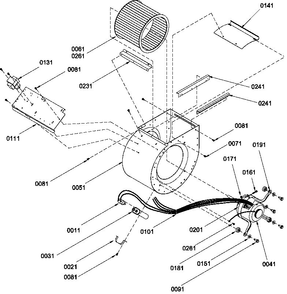 Blower Assembly - 60m Btu Models Diagram and Parts List for BBC60A2A P1206406C Amana Air Conditioner