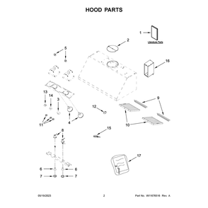 Hood Parts Diagram and Parts List for JXW9036HP4  Jenn-Air Range Hood