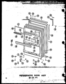 Refrigerator Door Assy 23 Cu. Ft. Diagram and Parts List for T16W-P60303-8W  Amana Refrigerator