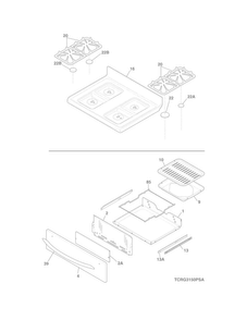Top/drawer Diagram and Parts List for CRG3150PSC  Crosley Range