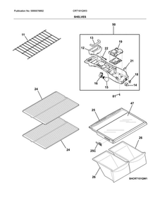 Shelves Diagram and Parts List for CRT181QW3  Crosley Refrigerator