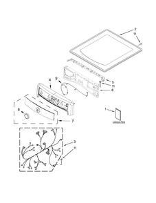 Top And Console Parts Diagram and Parts List for MED6000AG0  Maytag Dryer
