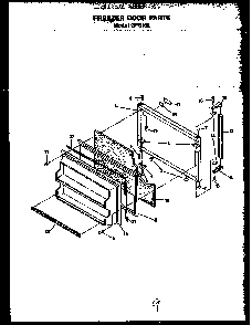 Freezer Door Parts Diagram and Parts List for GFS162 MN10 Caloric Refrigerator