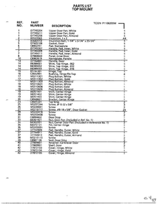 Top Mount Page 26 Diagram and Parts List for TC22N-P116205W  Amana Refrigerator