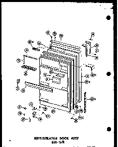 Section 1 Diagram and Parts List for ESRF-16W-AG-P60303-52WG  Amana Refrigerator