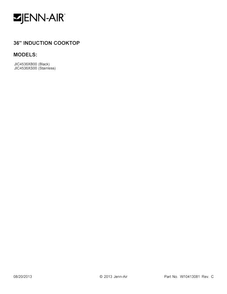 Cover Sheet Diagram and Parts List for JIC4536XB00  Jenn-Air Cooktop
