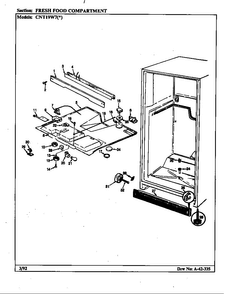 Fresh Food Compartment Diagram and Parts List for CNT19W7A CC56A Crosley Refrigerator