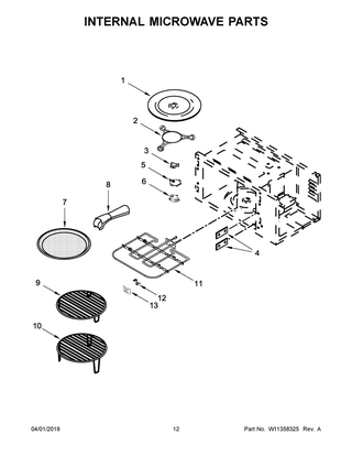 Internal Microwave Parts Diagram and Parts List for JMW3430DP04  Maytag Microwave Oven Combo