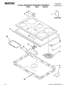 Cooktop Parts Diagram and Parts List for MEC5536BAW14  Maytag Cooktop