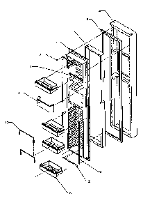 Freezer Door Diagram and Parts List for SXDE27QE-P1162208WE  Amana Refrigerator