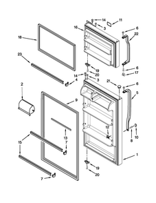 Door Parts Diagram and Parts List for A8TXNGFBW00  Amana Refrigerator