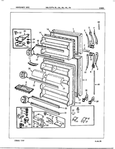 Doors/misc Diagram and Parts List for 21974A  Admiral Refrigerator