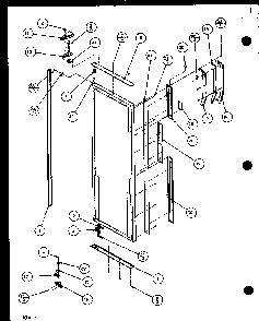 Refrigerator Door Hinge And Trim Parts Diagram and Parts List for SZD20MPL-P1120204WL  Amana Refrigerator