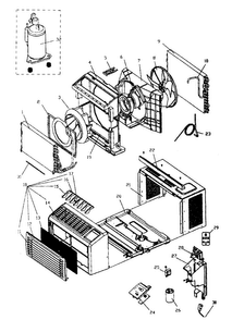 Cabinet Parts Diagram and Parts List for ACA055R  Amana Air Conditioner