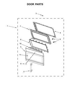 Door Parts Diagram and Parts List for MMV6190FW0  Maytag Microwave