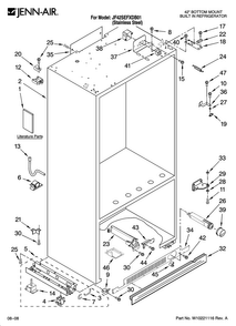 Cabinet Parts Diagram and Parts List for JF42SEFXDB01  Jenn-Air Refrigerator