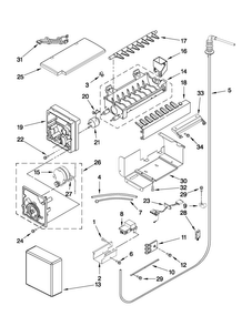 Icemaker Parts Diagram and Parts List for JS42SEDUDW13  Jenn-Air Refrigerator