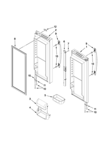 Refrigerator Door Parts Diagram and Parts List for AFB2234WES5  Amana Refrigerator