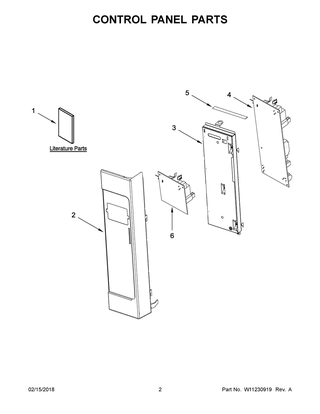 Control Panel Parts Diagram and Parts List for YMMV6190FZ1  Maytag Microwave