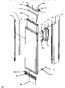 Handle & Trim Ref Door Diagram and Parts List for SXD520NW-P1181101WW  Amana Refrigerator