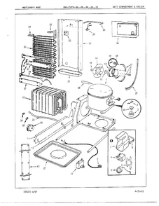 Unit Compartment And System Diagram and Parts List for 21874A  Admiral Refrigerator