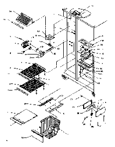 Freezer Shelving And Refrigerator Light Diagram and Parts List for SXDE27QE-P1162208WE  Amana Refrigerator