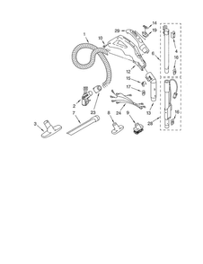 Hose And Attachment Diagram and Parts List for 11620712008  Kenmore Canister Vacuum