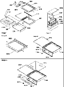 Shelves, Deli, And Crisper Assemblies Diagram and Parts List for SB520SW-P1185003WW  Amana Refrigerator