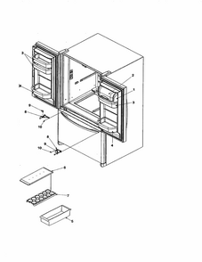 Ref Dr Storage & Center Hinges Diagram and Parts List for 59673502203  Kenmore Refrigerator