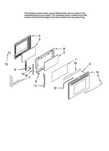 Door Parts Diagram and Parts List for MGRH865QDS1  Maytag Range