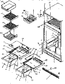 Cabinet Shelving Diagram and Parts List for TR21S4L-P1196103WL  Amana Refrigerator